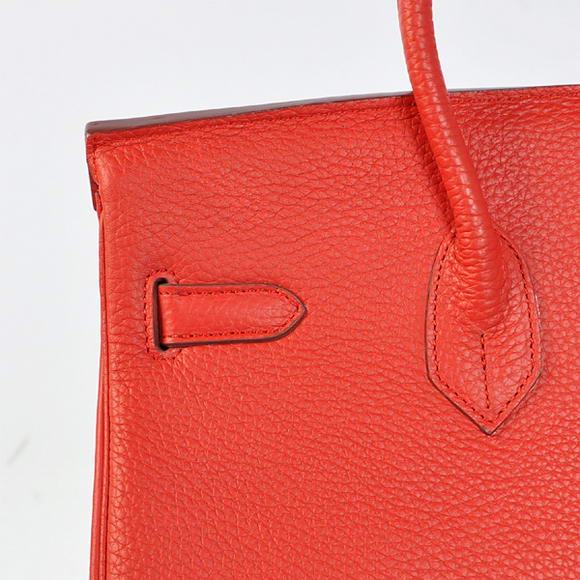 Hermes Birkin 35CM Tote Bags Togo Leather Red Silver Hermes Birkin 35CM Tote Bags Togo Leather Red Silver