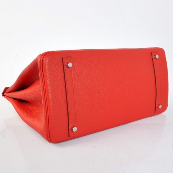 Hermes Birkin 35CM Tote Bags Togo Leather Red Silver Hermes Birkin 35CM Tote Bags Togo Leather Red Silver