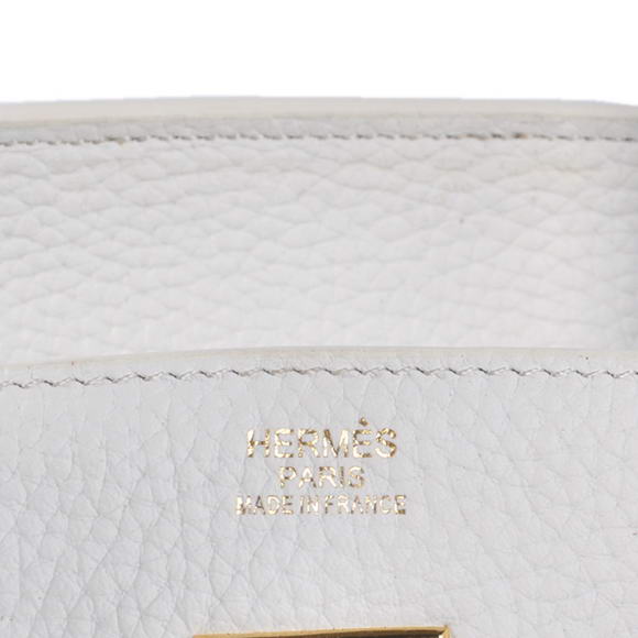 Hermes Birkin 35CM Tote Bags Togo Leather White Golden
