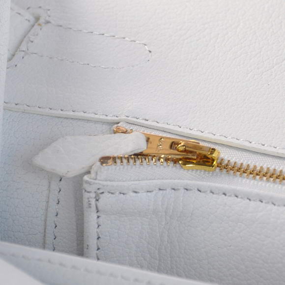 Hermes Birkin 35CM Tote Bags Togo Leather White Golden