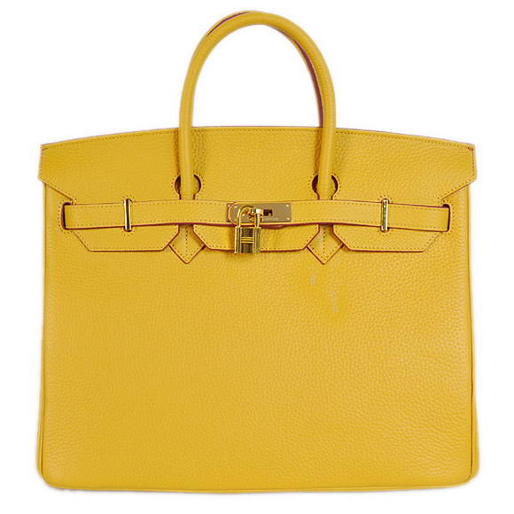 Hermes Birkin 35CM Tote Bags Togo Leather Yellow Golden