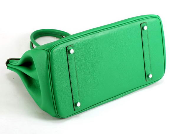 Hermes Birkin 35CM Smooth Leather Handbag 6089 Dark Green Silver Hermes Birkin 35CM Smooth Leather Handbag 6089 Dark Green Silver