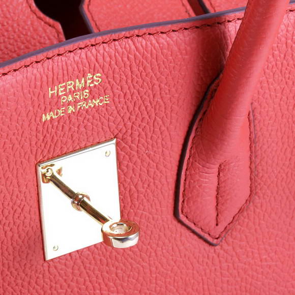 Hermes Birkin 35CM Smooth Leather Handbag 6089 Red Golden Hermes Birkin 35CM Smooth Leather Handbag 6089 Red Golden