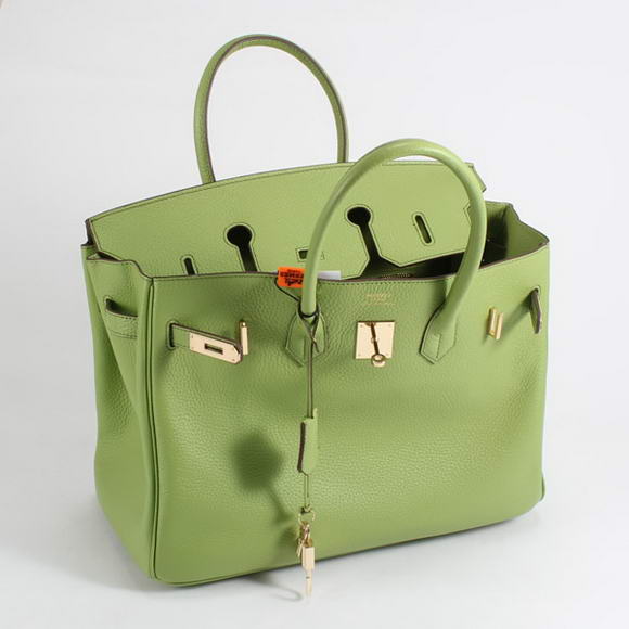 Hermes Birkin 35CM Togo Leather Handbag 6089 Green Golden Hermes Birkin 35CM Togo Leather Handbag 6089 Green Golden