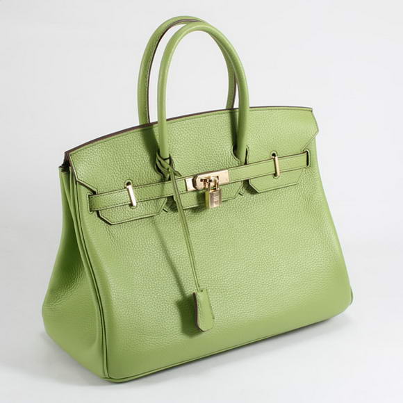 Hermes Birkin 35CM Togo Leather Handbag 6089 Green Golden Hermes Birkin 35CM Togo Leather Handbag 6089 Green Golden