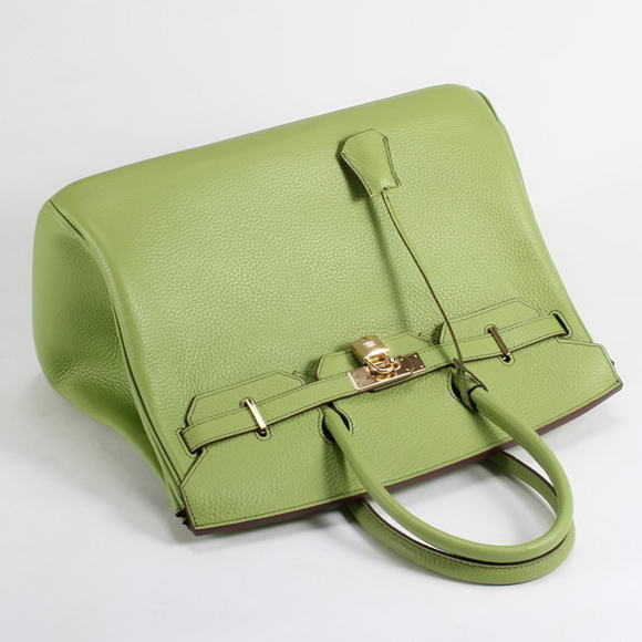 Hermes Birkin 35CM Togo Leather Handbag 6089 Green Golden Hermes Birkin 35CM Togo Leather Handbag 6089 Green Golden