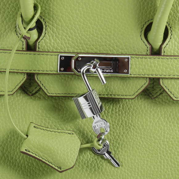 Hermes Birkin 35CM Togo Leather Handbag 6089 Green Silver Hermes Birkin 35CM Togo Leather Handbag 6089 Green Silver