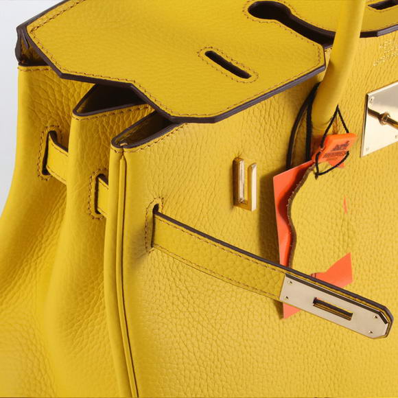 Hermes Birkin 35CM Togo Leather Handbag 6089 Yellow Golden Hermes Birkin 35CM Togo Leather Handbag 6089 Yellow Golden