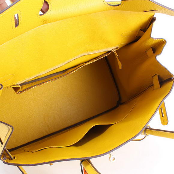Hermes Birkin 35CM Togo Leather Handbag 6089 Yellow Golden Hermes Birkin 35CM Togo Leather Handbag 6089 Yellow Golden