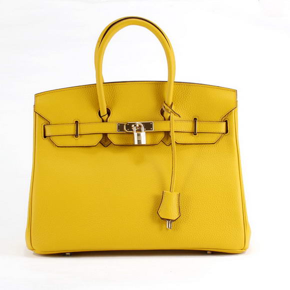 Hermes Birkin 35CM Togo Leather Handbag 6089 Yellow Golden Hermes Birkin 35CM Togo Leather Handbag 6089 Yellow Golden