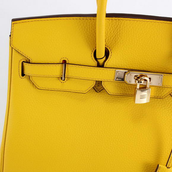 Hermes Birkin 35CM Togo Leather Handbag 6089 Yellow Golden Hermes Birkin 35CM Togo Leather Handbag 6089 Yellow Golden