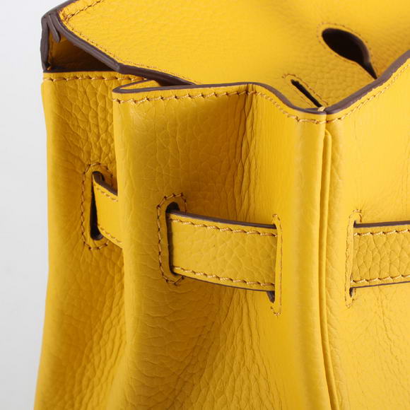 Hermes Birkin 35CM Togo Leather Handbag 6089 Yellow Silver Hermes Birkin 35CM Togo Leather Handbag 6089 Yellow Silver