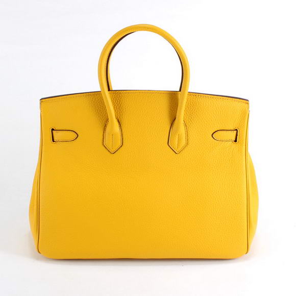 Hermes Birkin 35CM Togo Leather Handbag 6089 Yellow Silver Hermes Birkin 35CM Togo Leather Handbag 6089 Yellow Silver