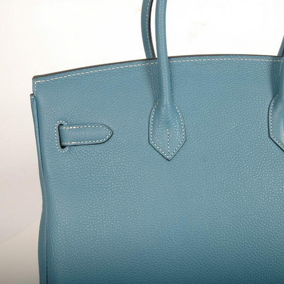 Hermes Birkin 35CM Tote Bags Smooth Togo Leather Blue Silver Hermes Birkin 35CM Tote Bags Smooth Togo Leather Blue Silver