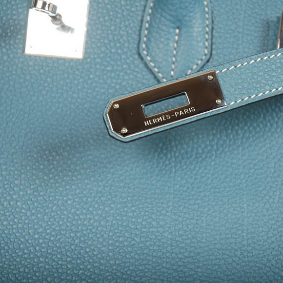 Hermes Birkin 35CM Tote Bags Smooth Togo Leather Blue Silver Hermes Birkin 35CM Tote Bags Smooth Togo Leather Blue Silver