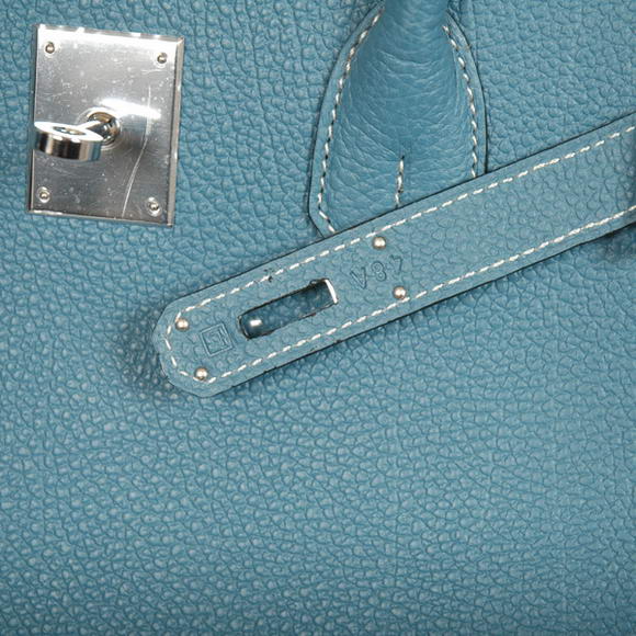 Hermes Birkin 35CM Tote Bags Smooth Togo Leather Blue Silver Hermes Birkin 35CM Tote Bags Smooth Togo Leather Blue Silver