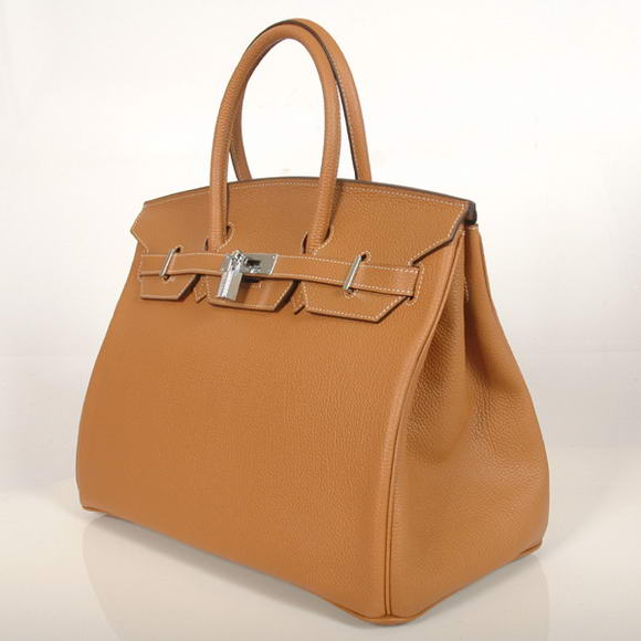 Hermes Birkin 35CM Tote Bags Smooth Togo Leather Camel Silver Hermes Birkin 35CM Tote Bags Smooth Togo Leather Camel Silver