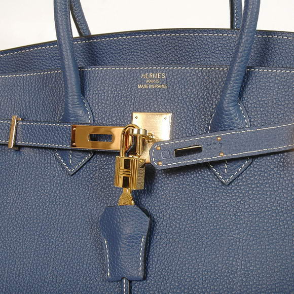 Hermes Birkin 35CM Tote Bags Smooth Togo Leather Dark Blue Golden Hermes Birkin 35CM Tote Bags Smooth Togo Leather Dark Blue Golden