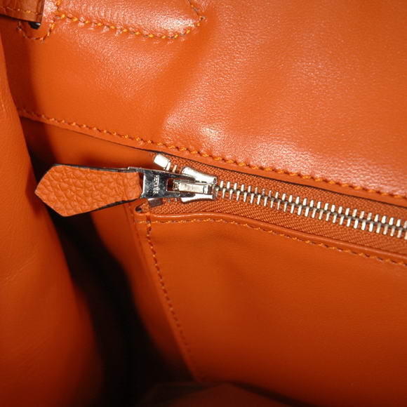 Hermes Birkin 35CM Tote Bags Smooth Togo Leather Orange Silver Hermes Birkin 35CM Tote Bags Smooth Togo Leather Orange Silver