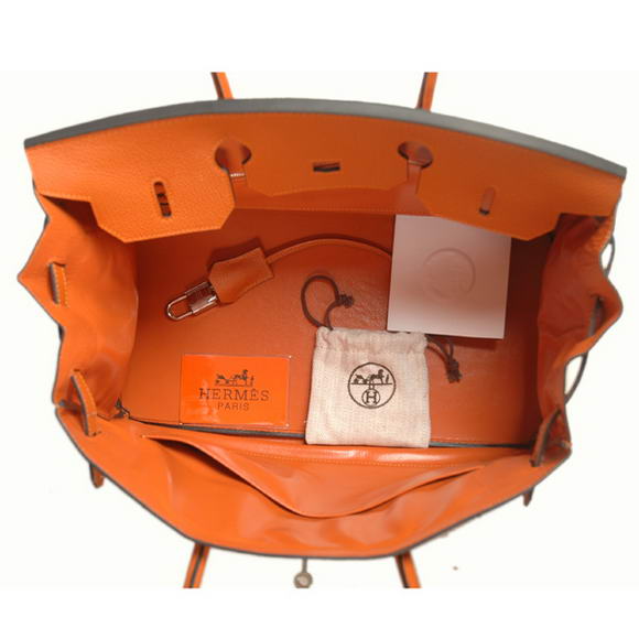 Hermes Birkin 35CM Tote Bags Smooth Togo Leather Orange Silver Hermes Birkin 35CM Tote Bags Smooth Togo Leather Orange Silver