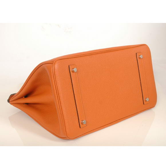 Hermes Birkin 35CM Tote Bags Smooth Togo Leather Orange Silver Hermes Birkin 35CM Tote Bags Smooth Togo Leather Orange Silver