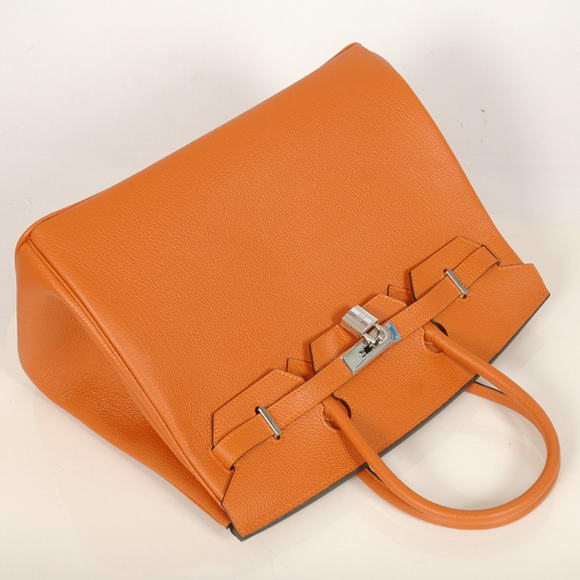Hermes Birkin 35CM Tote Bags Smooth Togo Leather Orange Silver Hermes Birkin 35CM Tote Bags Smooth Togo Leather Orange Silver