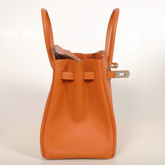 Hermes Birkin 35CM Tote Bags Smooth Togo Leather Orange Silver Hermes Birkin 35CM Tote Bags Smooth Togo Leather Orange Silver