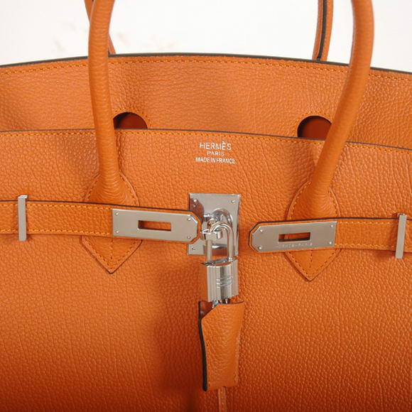 Hermes Birkin 35CM Tote Bags Smooth Togo Leather Orange Silver Hermes Birkin 35CM Tote Bags Smooth Togo Leather Orange Silver