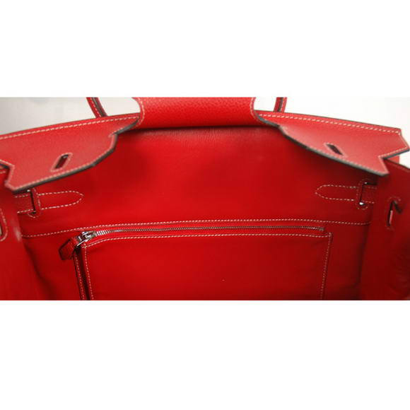 Hermes Birkin 35CM Tote Bags Smooth Togo Leather Red Silver Hermes Birkin 35CM Tote Bags Smooth Togo Leather Red Silver