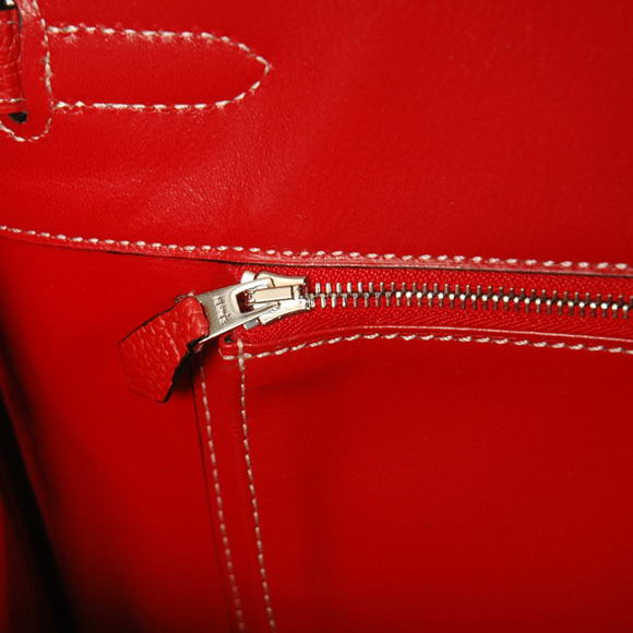 Hermes Birkin 35CM Tote Bags Smooth Togo Leather Red Silver Hermes Birkin 35CM Tote Bags Smooth Togo Leather Red Silver
