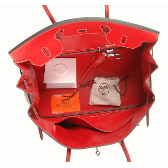 Hermes Birkin 35CM Tote Bags Smooth Togo Leather Red Silver Hermes Birkin 35CM Tote Bags Smooth Togo Leather Red Silver