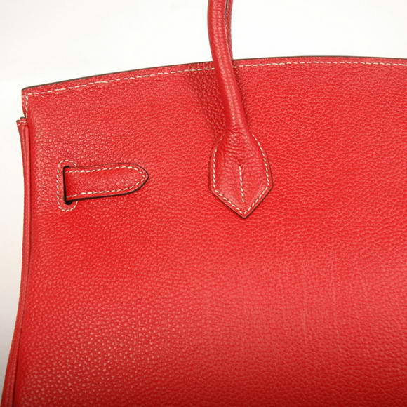 Hermes Birkin 35CM Tote Bags Smooth Togo Leather Red Silver Hermes Birkin 35CM Tote Bags Smooth Togo Leather Red Silver