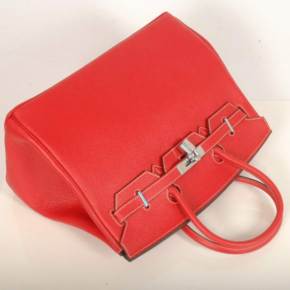 Hermes Birkin 35CM Tote Bags Smooth Togo Leather Red Silver Hermes Birkin 35CM Tote Bags Smooth Togo Leather Red Silver