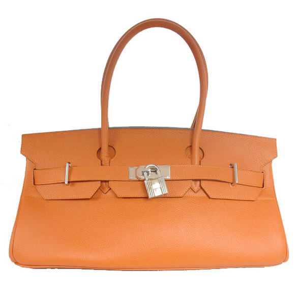 Hermes Birkin 42cm JPG Birkin Togo Leather Orange Bag Silver Hardware Hermes Birkin 42cm JPG Birkin Togo Leather Orange Bag Silver Hardware