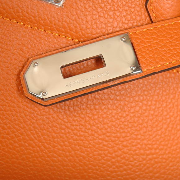 Hermes Birkin 42cm JPG Birkin Togo Leather Orange Bag Silver Hardware Hermes Birkin 42cm JPG Birkin Togo Leather Orange Bag Silver Hardware