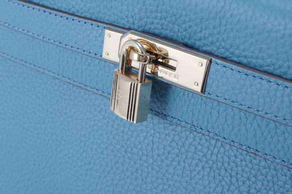 Hermes Kelly 32cm Togo Leather Handbags 6018 Blue Golden Hermes Kelly 32cm Togo Leather Handbags 6018 Blue Golden