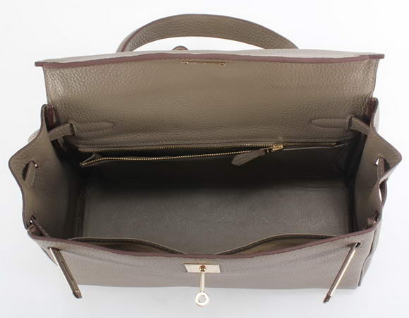 Hermes Kelly 32cm Togo Leather Handbags 6018 Dark Grey Golden Hermes Kelly 32cm Togo Leather Handbags 6018 Dark Grey Golden