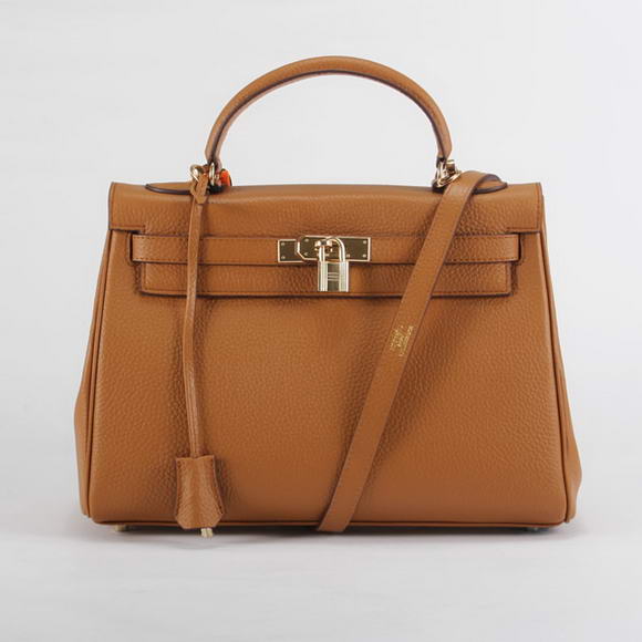 Hermes Kelly 32cm Togo Leather Handbags 6018 Light Coffee Golden Hermes Kelly 32cm Togo Leather Handbags 6018 Light Coffee Golden