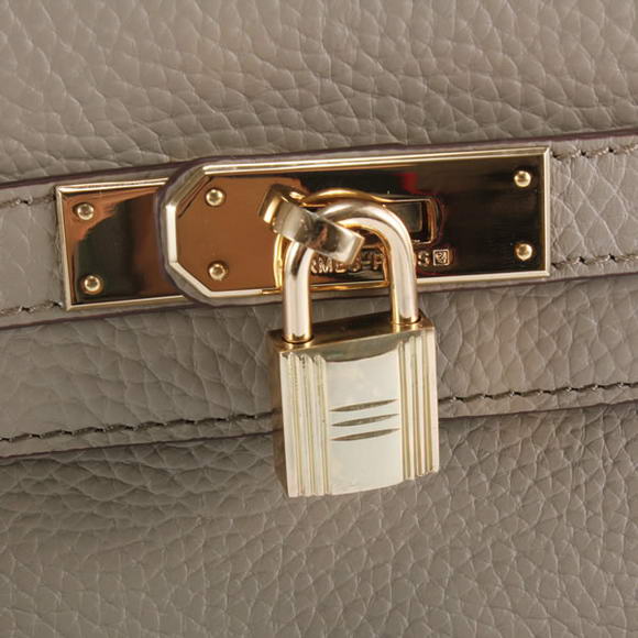 Hermes Kelly 32cm Togo Leather Handbags 6018 Light Grey Golden Hermes Kelly 32cm Togo Leather Handbags 6018 Light Grey Golden