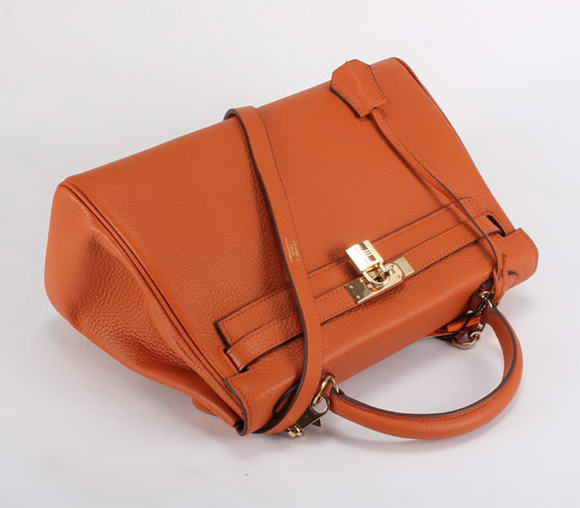 Hermes Kelly 32cm Togo Leather Handbags 6018 Orange Golden Hermes Kelly 32cm Togo Leather Handbags 6018 Orange Golden