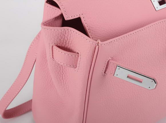 Hermes Kelly 32cm Togo Leather Handbags 6018 Pink Silver Hermes Kelly 32cm Togo Leather Handbags 6018 Pink Silver