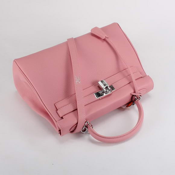 Hermes Kelly 32cm Togo Leather Handbags 6018 Pink Silver Hermes Kelly 32cm Togo Leather Handbags 6018 Pink Silver