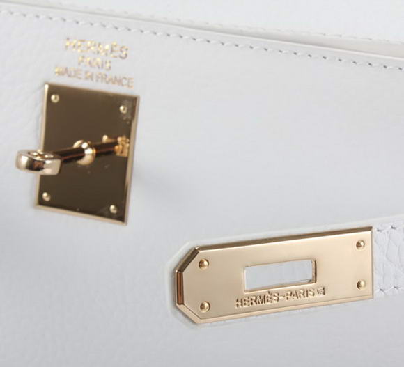Hermes Kelly 32cm Togo Leather Handbags 6018 White Golden Hermes Kelly 32cm Togo Leather Handbags 6018 White Golden