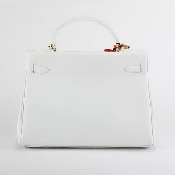 Hermes Kelly 32cm Togo Leather Handbags 6018 White Golden Hermes Kelly 32cm Togo Leather Handbags 6018 White Golden