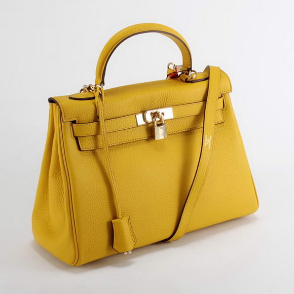 Hermes Kelly 32cm Togo Leather Handbags 6018 Yellow Golden Hermes Kelly 32cm Togo Leather Handbags 6018 Yellow Golden