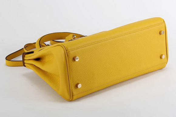 Hermes Kelly 32cm Togo Leather Handbags 6018 Yellow Golden Hermes Kelly 32cm Togo Leather Handbags 6018 Yellow Golden