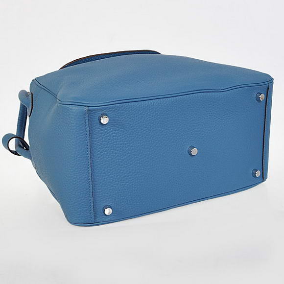 Hermes Lindy 30CM Havanne Handbags 1057 Blue Leather Silver Hardware Hermes Lindy 30CM Havanne Handbags 1057 Blue Leather Silver Hardware