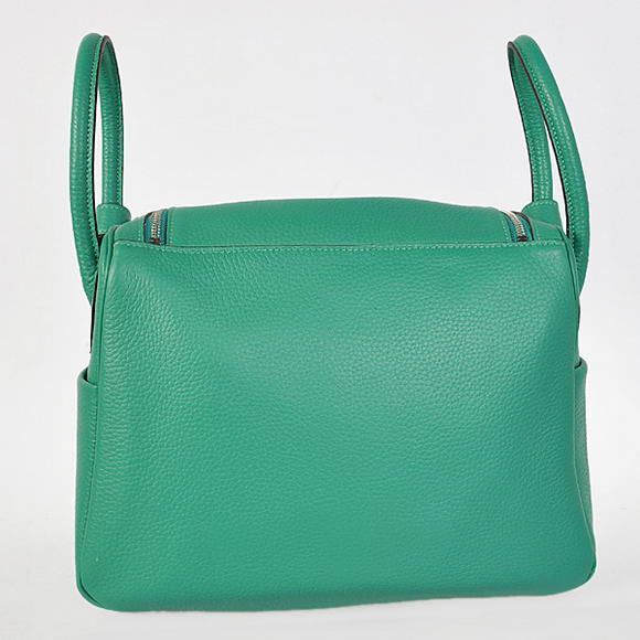 Hermes Lindy 30CM Havanne Handbags 1057 Green Leather Silver Hardware Hermes Lindy 30CM Havanne Handbags 1057 Green Leather Silver Hardware
