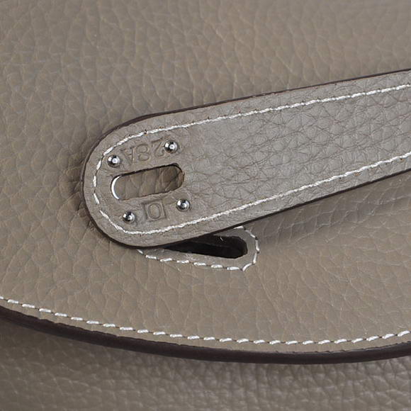 Hermes Lindy 30CM Havanne Handbags 1057 Grey Leather Silver Hardware Hermes Lindy 30CM Havanne Handbags 1057 Grey Leather Silver Hardware