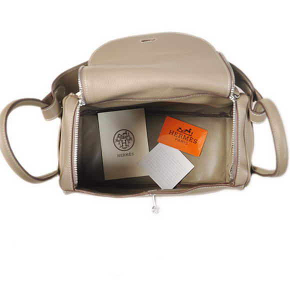 Hermes Lindy 30CM Havanne Handbags 1057 Grey Leather Silver Hardware Hermes Lindy 30CM Havanne Handbags 1057 Grey Leather Silver Hardware